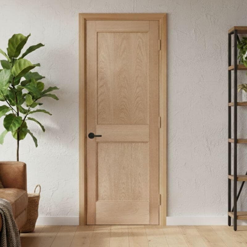 【片開きセット】ホワイトオーク木製室内ドア 巾712mm  ジェルドウェン  1022W 枠巾・塗装選択可（ノックダウン式）