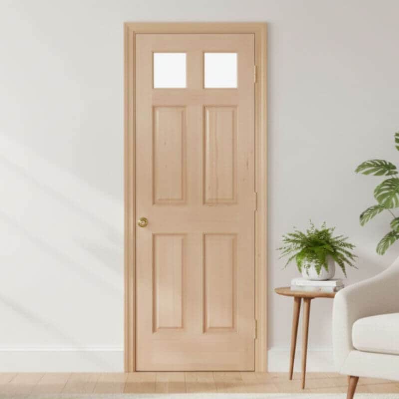 【片開きセット】ヘムロック木製室内ドア 巾661mm  ジェルドウェン 266 シングル・透明ガラス 枠巾・塗装選択可（ノックダウン式）