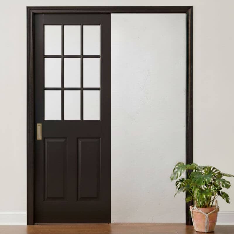 【片引きドア】木製室内ドア 巾813mm  ヘムロック ジェルドウェン 944 シングル・透明ガラス 枠セット 枠巾・塗装選択可（ノックダウン式）