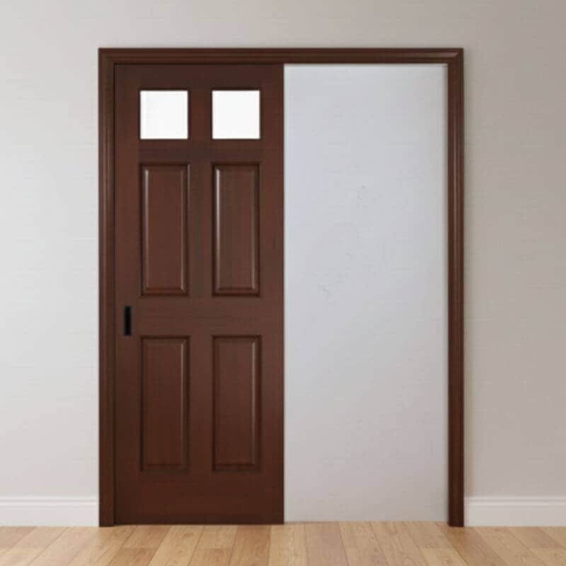 【片引きドア】木製室内ドア 巾610mm  ヘムロック ジェルドウェン 266 シングル・透明ガラス 枠セット 枠巾・塗装選択可（ノックダウン式）