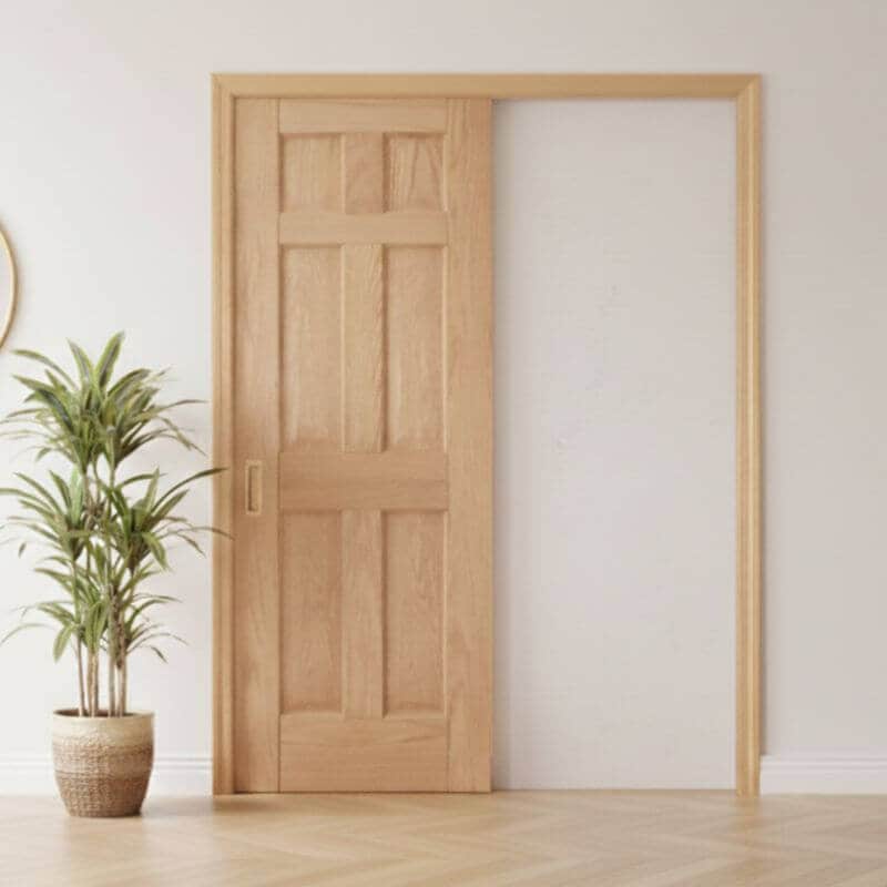 【片引きドア】木製室内ドア 巾712mm レッドオーク ジェルドウェン 66R 枠セット 枠巾・塗装選択可（ノックダウン式）