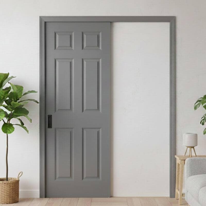 【滑らかなスムース仕上げ】【片引きドア】メソナイト室内ドア 巾610mm HDF 6S 枠セット枠巾・塗装選択可（ノックダウン式）