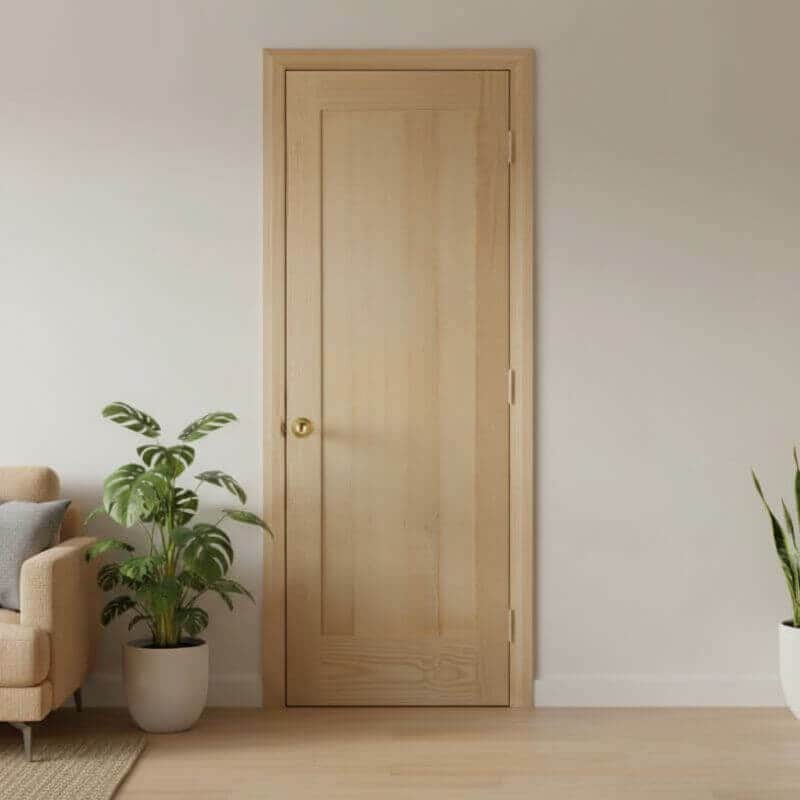 片開き室内ドアセット クリアパイン20P 無塗装 枠・塗装選択OK｜巾610mm ノックダウン式