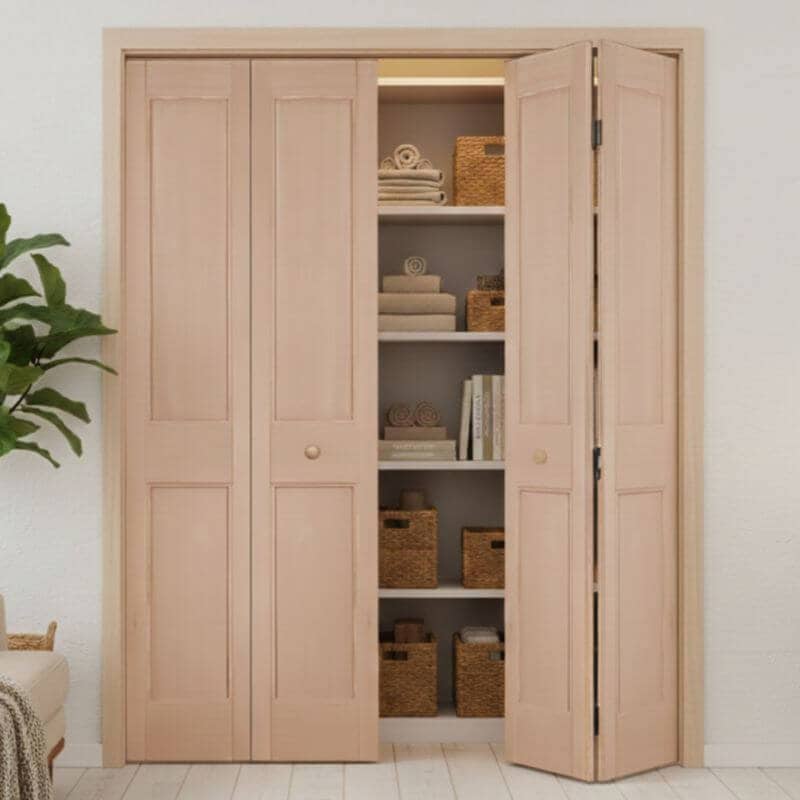 【ジェルドウェン】 ヘム木製折戸 巾1205mm ノックダウン加工・塗装オプション付き 1444-40 レール・金物・木製取手付