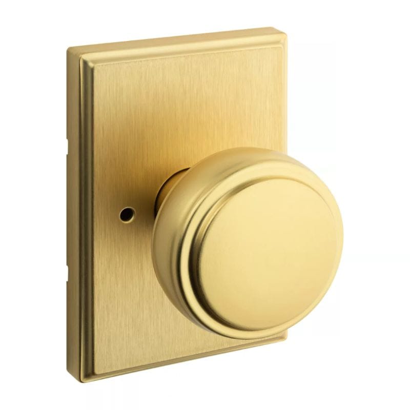 【お取り寄せ品】クイックセット 室内ドアノブセット ソラ・レクタングル プッシュボタン付 730SOK サテンブラス(4)