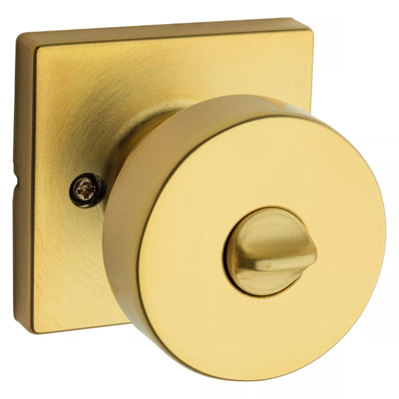 【お取り寄せ品】クイックセット 室内ドアノブセット ピスモ・スクエア サムターン付き 730PSK-SQT サテンブラス(4)