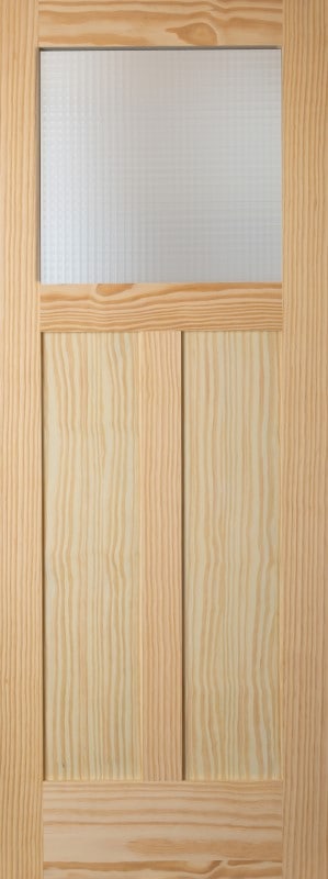 【パインドア】木製室内ドア 巾711mm[ドア単体] クリアパイン 760G シングル・クロスリードグラス 無塗装