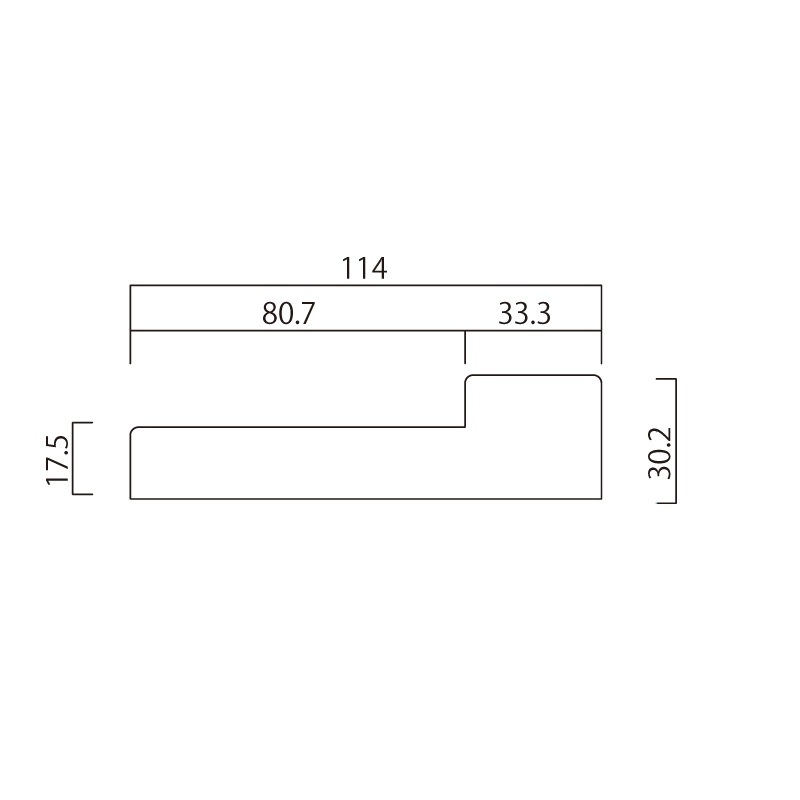 【室内ドア枠】 折戸枠 L型枠 巾114mm ヘム化粧貼り 無塗装 長さ1064/2130mm