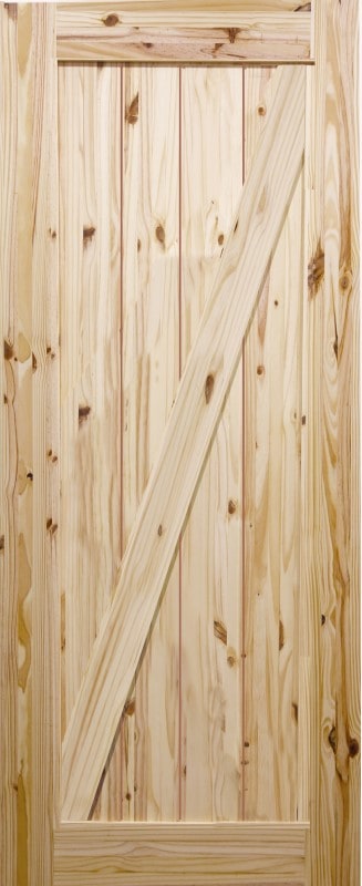 【パインドア】木製室内ドア 巾762mm ノッティーパイン 1033X バーンドアタイプ 高さ2134mm 無塗装