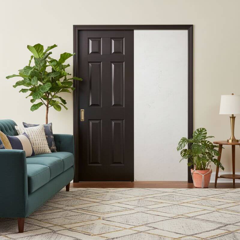 【片引きドア】木製室内ドア 巾712mm  ヘムロック ジェルドウェン 66 枠セット 枠巾・塗装選択可（ノックダウン式）