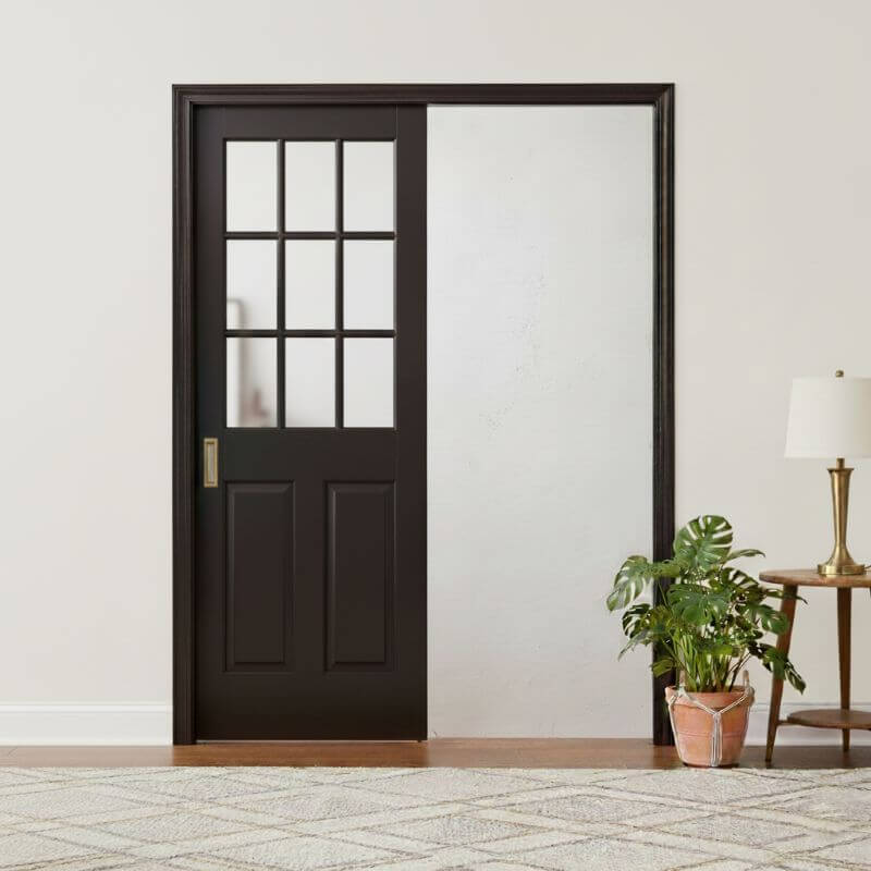 【片引きドア】木製室内ドア 巾712mm  ヘムロック ジェルドウェン 944 シングル・透明ガラス 枠セット 枠巾・塗装選択可（ノックダウン式）