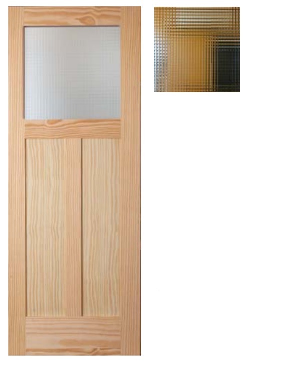 【パインドア】木製室内ドア 巾660mm[ドア単体] クリアパイン 760G シングル・クロスリードグラス 無塗装