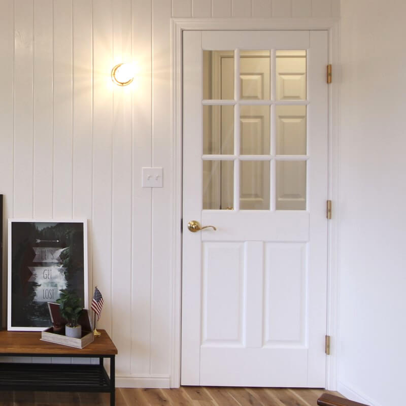 【片開きセット】ヘムロック木製室内ドア 巾712mm  ジェルドウェン 944 シングル・透明ガラス 枠巾・塗装選択可（ノックダウン式）