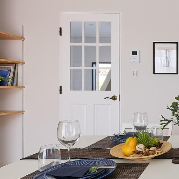 【片開きセット】ヘムロック木製室内ドア 巾712mm  ジェルドウェン 944 シングル・透明ガラス 枠巾・塗装選択可（ノックダウン式）