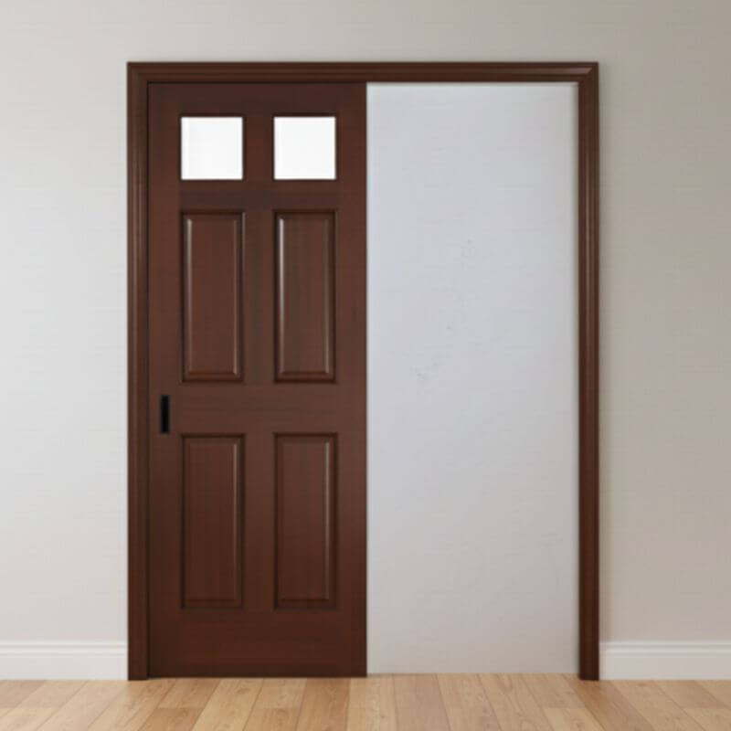 【片引きドア】木製室内ドア 巾661mm  ヘムロック ジェルドウェン 266 シングル・透明ガラス 枠セット 枠巾・塗装選択可（ノックダウン式）