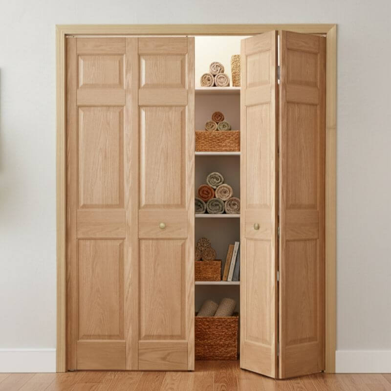 【ジェルドウェン】 レッドオーク木製折戸 巾1509mm ノックダウン加工・塗装オプション付き 1460R-50 レール・金物・木製取手付