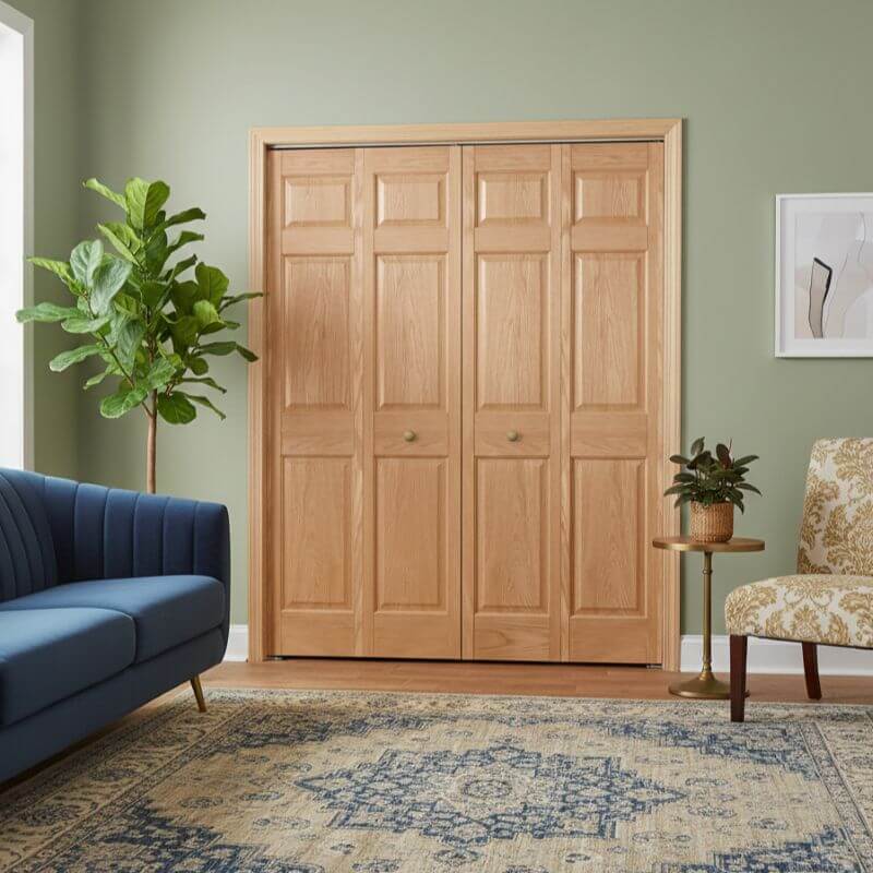 【ジェルドウェン】 レッドオーク木製折戸 巾1509mm ノックダウン加工・塗装オプション付き 1460R-50 レール・金物・木製取手付