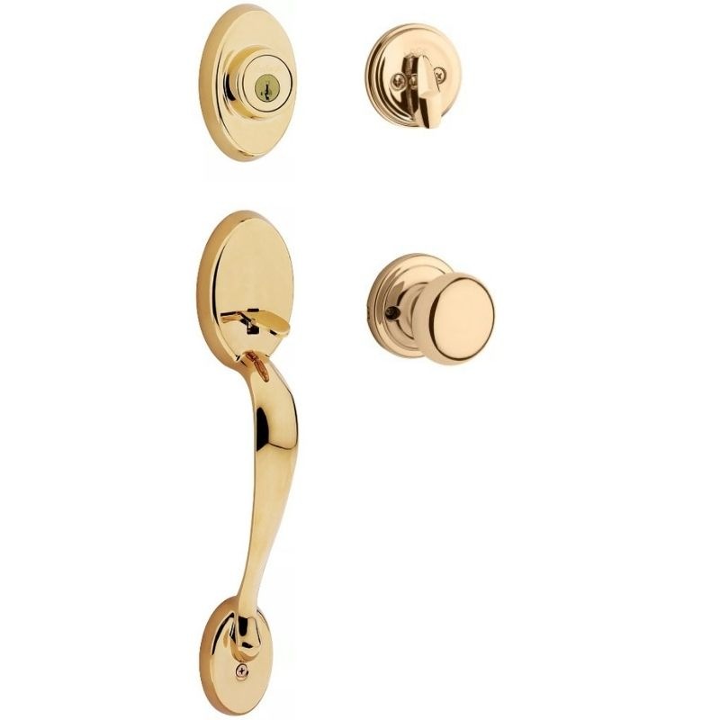 【クィックセット】 外部ドアハンドルセット 室外側チェルシー 室内側ハンコック ポリッシュブラス(LO3/US3)