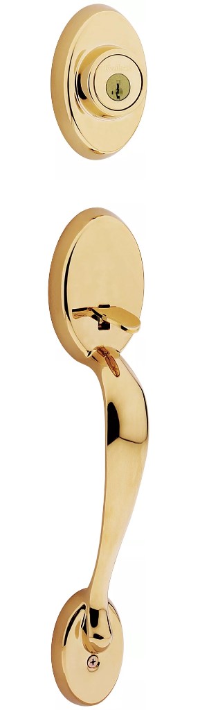 【クィックセット】 外部ドアハンドルセット 室外側チェルシー 室内側ハンコック ポリッシュブラス(LO3/US3)