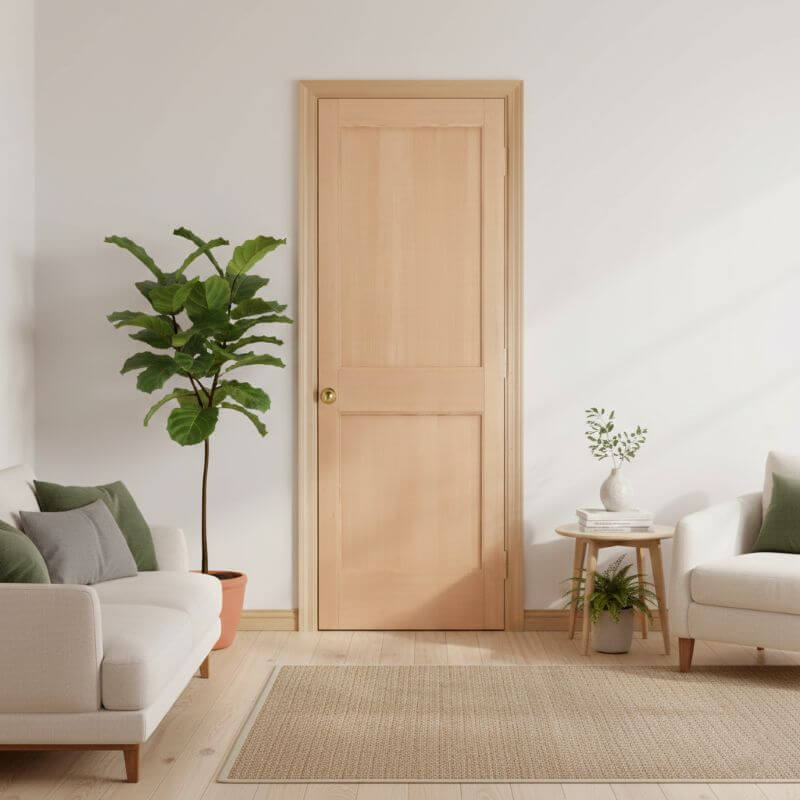 【片開きセット】ヘムロック木製室内ドア 巾610mm ジェルドウェン 1022 枠巾・塗装選択可(ノックダウン式)