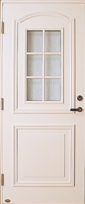【輸入断熱木質玄関ドア】 レクサンド V10GLR-N 巾988 x 高さ2080mm ホワイト塗装仕上げ 組み立て完成品 ※配送地域限定商品