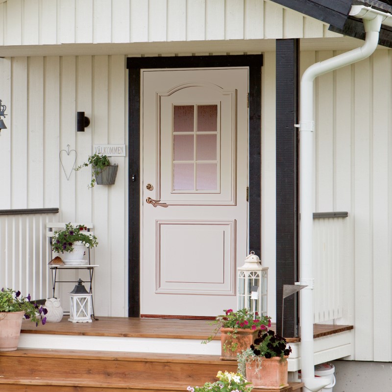 【輸入断熱木質玄関ドア】 レクサンド V10GLR-N 巾988 x 高さ2080mm ホワイト塗装仕上げ 組み立て完成品 ※配送地域限定商品