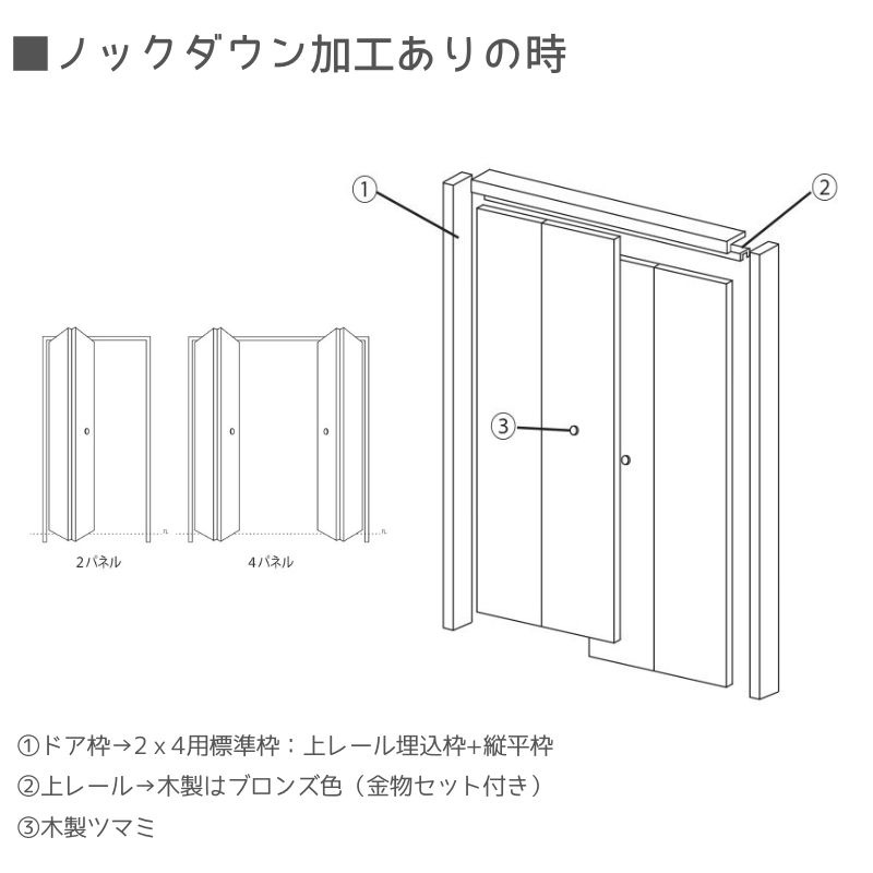 【木製ルーバー折戸】クリアパイン 巾756mm ノックダウン加工・塗装オプション付き レール・金物・木製取手付 1423P-2668 