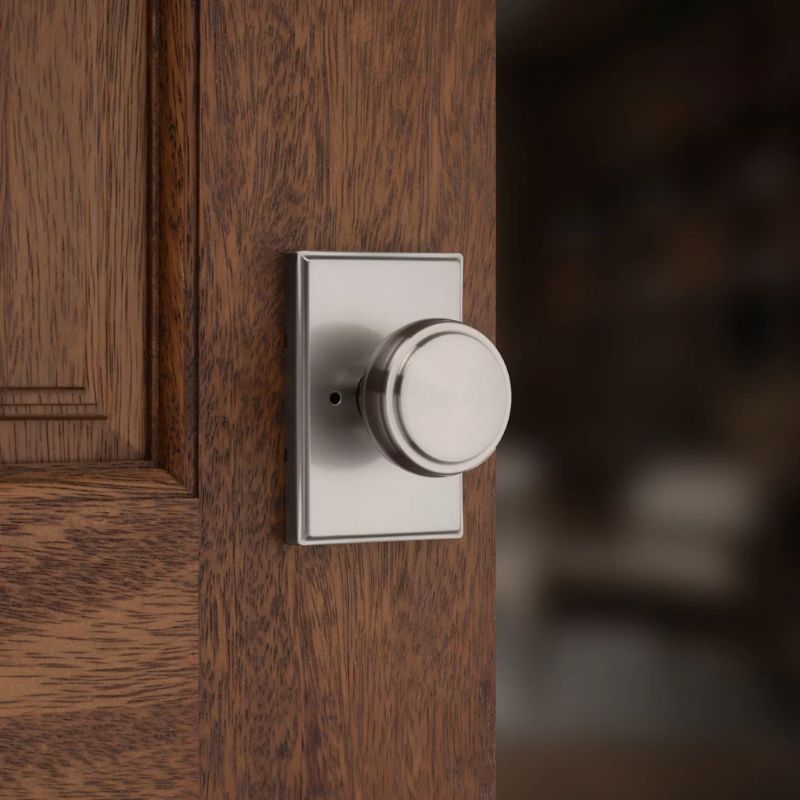 【お取り寄せ品】クイックセット 室内ドアノブセット ソラ・レクタングル プッシュボタン付 730SOK サテンニッケル(US15)