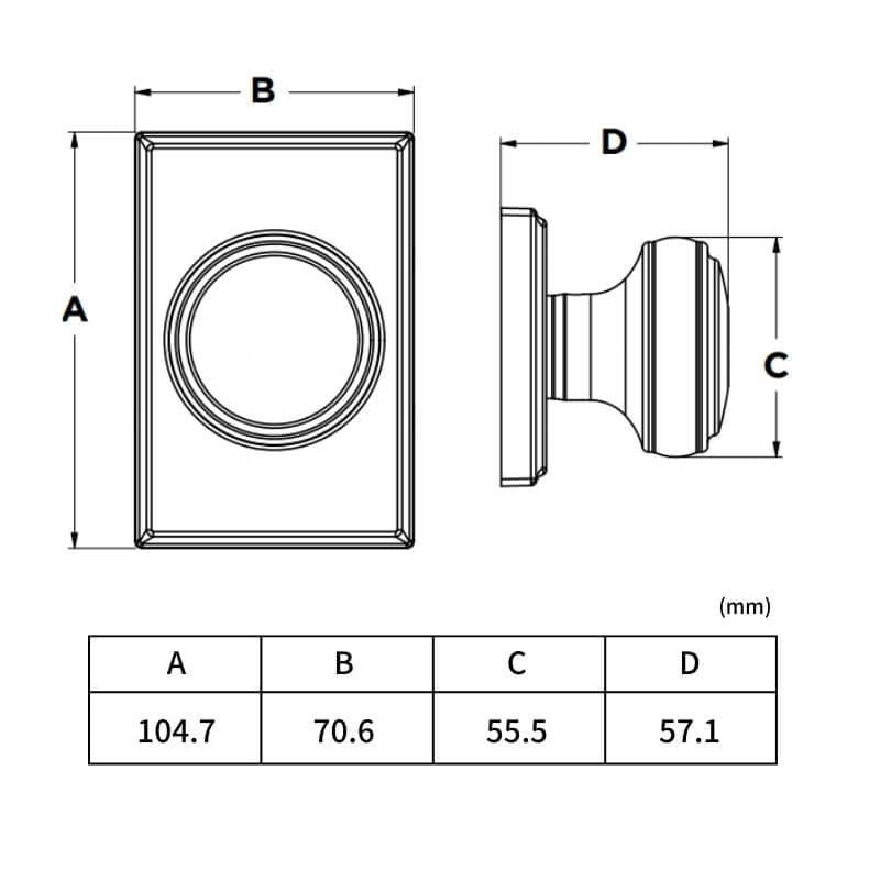 【お取り寄せ品】クイックセット 室内ドアノブセット ソラ・レクタングル プッシュボタン付 730SOK サテンニッケル(US15)