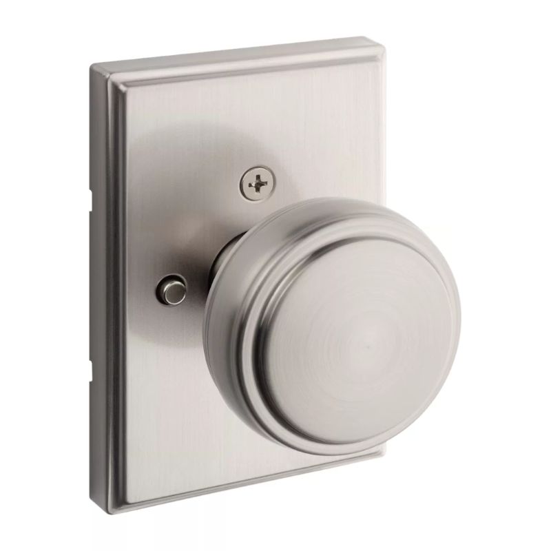 【お取り寄せ品】クイックセット 室内ドアノブセット ソラ・レクタングル プッシュボタン付 730SOK サテンニッケル(US15)