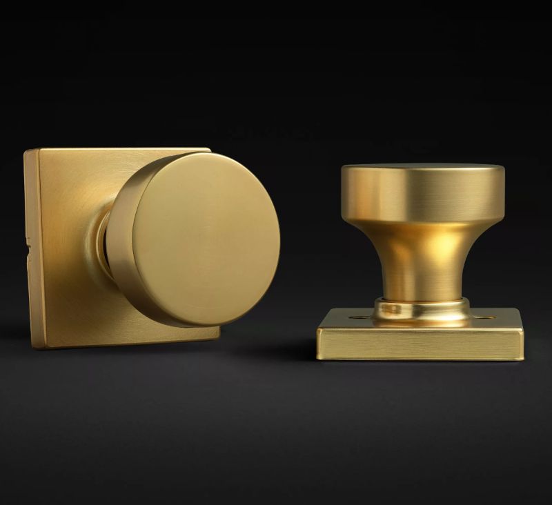 【お取り寄せ品】クイックセット 室内ドアノブセット ピスモ・スクエア 空錠 720PSK-SQT サテンブラス(4)