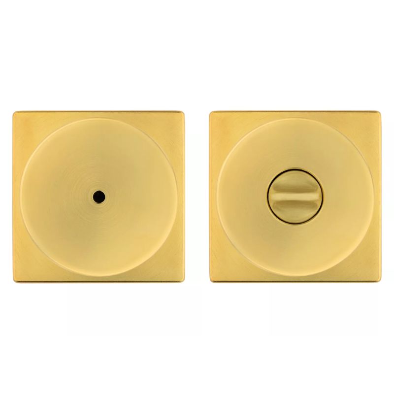 【お取り寄せ品】クイックセット 室内ドアノブセット ピスモ・スクエア サムターン付き 730PSK-SQT サテンブラス(4)