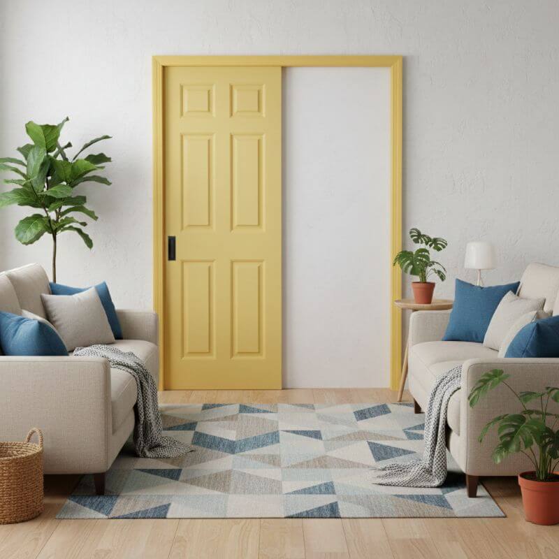 【滑らかなスムース仕上げ】【片引きドア】メソナイト室内ドア 巾661mm HDF 6S 枠セット枠巾・塗装選択可（ノックダウン式）