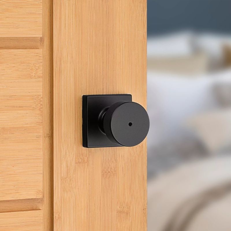 【お取り寄せ品】クイックセット 室内ドアノブセット ピスモ・スクエア サムターン付き 730PSK-SQT マットブラック(514)