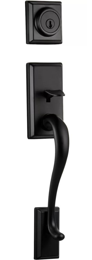 【クィックセット】 外部ドアハンドルセット 室外側ホーソロン 室内側コモンウェルス マットブラック(514)