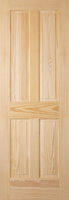 片引き室内ドアセット クリアパイン44P 無塗装 引手付き・枠巾&塗装選択OK|巾610mm ノックダウン式