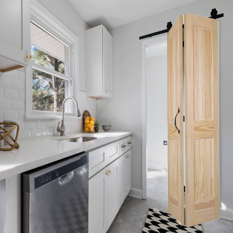 レイズドパネル折戸バーンドアセット82B 無塗装2枚組 レール付き