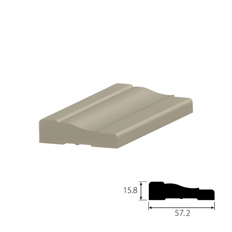 【木製モールディング】 ケーシング（額縁）WM356  ヘム（ツガ）無塗装  厚さ15.8mm x 幅57.2mm x 長さ2134/3657mm
