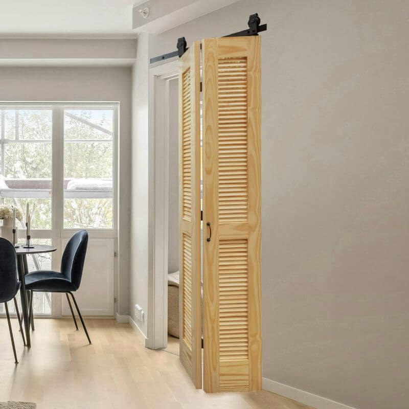 フルルーバーパネル折戸バーンドアセット1423B 無塗装2枚組 レール付き