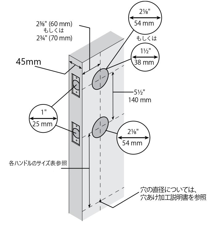 【クィックセット】 外部ドアハンドルセット 室外側ホーソロン 室内側コモンウェルス ベネチアンブロンズ(US11P)