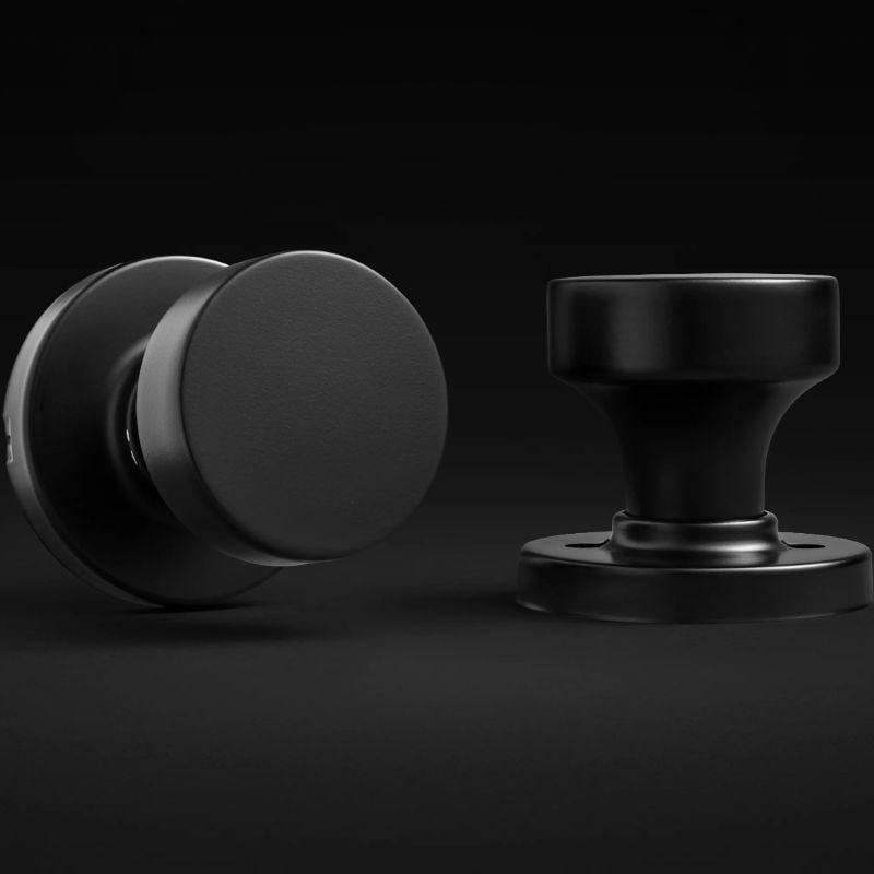 【クイックセット】 室内ドアノブセット ピスモ・ラウンド 空錠 720PSK-RDT マットブラック(514)