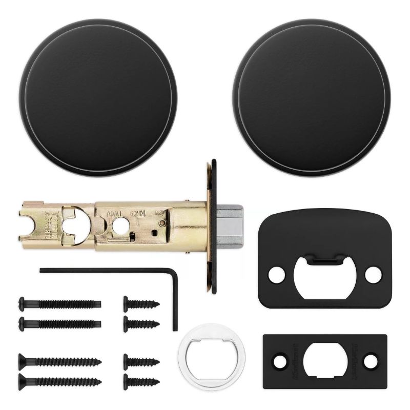 【クイックセット】 室内ドアノブセット ピスモ・ラウンド 空錠 720PSK-RDT マットブラック(514)