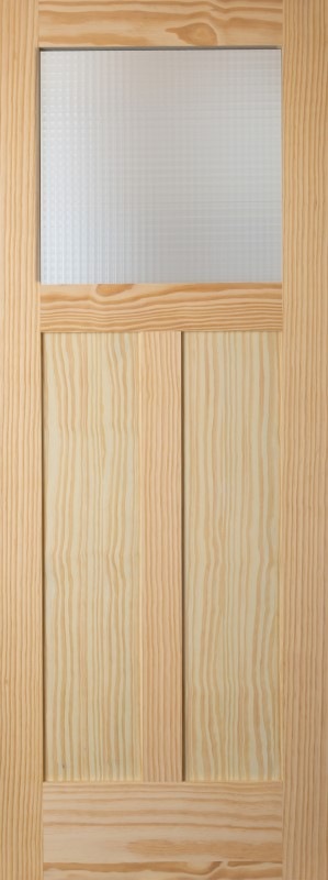 【パインドア】木製室内ドア 巾711mm[ドア単体] クリアパイン 760G シングル・クロスリードグラス 無塗装