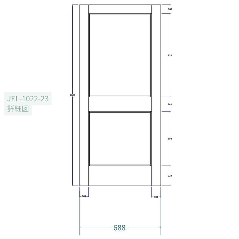【ドア単体】 ホワイトオーク木製室内ドア 巾688mm ジェルドウェン 1022W 無塗装 ※在庫限り