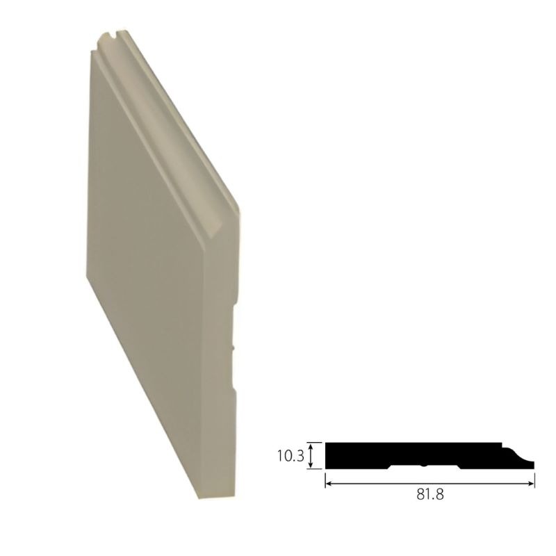 【木製モールディング】 巾木 H623  ヘム（ツガ）無塗装  厚さ10.3mm x 幅81.8mm x 長さ3657mm