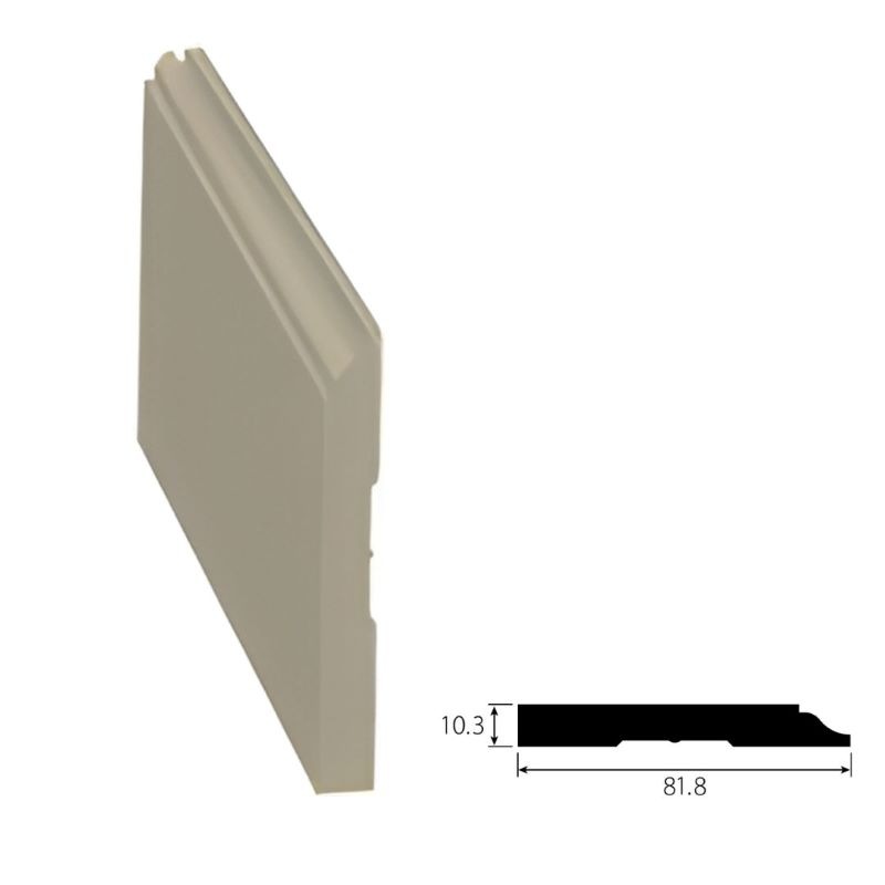 【木製モールディング】 巾木 H623  ヘム（米ツガ）無塗装  厚さ10.3mm x 幅81.8mm x 長さ3657mm