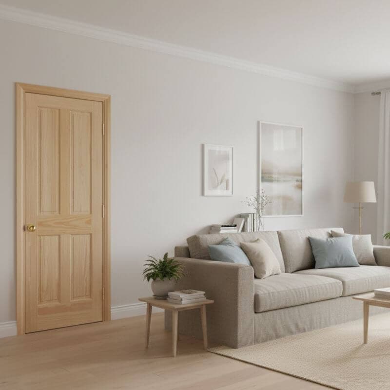 片開き室内ドアセット クリアパイン44P 無塗装 枠・塗装選択OK｜巾762mm ノックダウン式