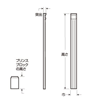 【輸入装飾材】 ファイポン ピラスター溝付 PIL108 巾114/133/178mm 高さ2743mm 2本1組