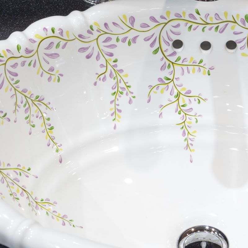 洗面ボウル スタンダードシリーズ HPB2401 ホーリーピンキー 503x410mm 約9kg 陶器製 ホーリー・ピンキー　洗面ボウル単品　はめ込みタイプ　IM-HPB2401-WDH13　アイエム　HWシリーズ　フローラルライン | imliving　 アイエムリビング powered by BASE