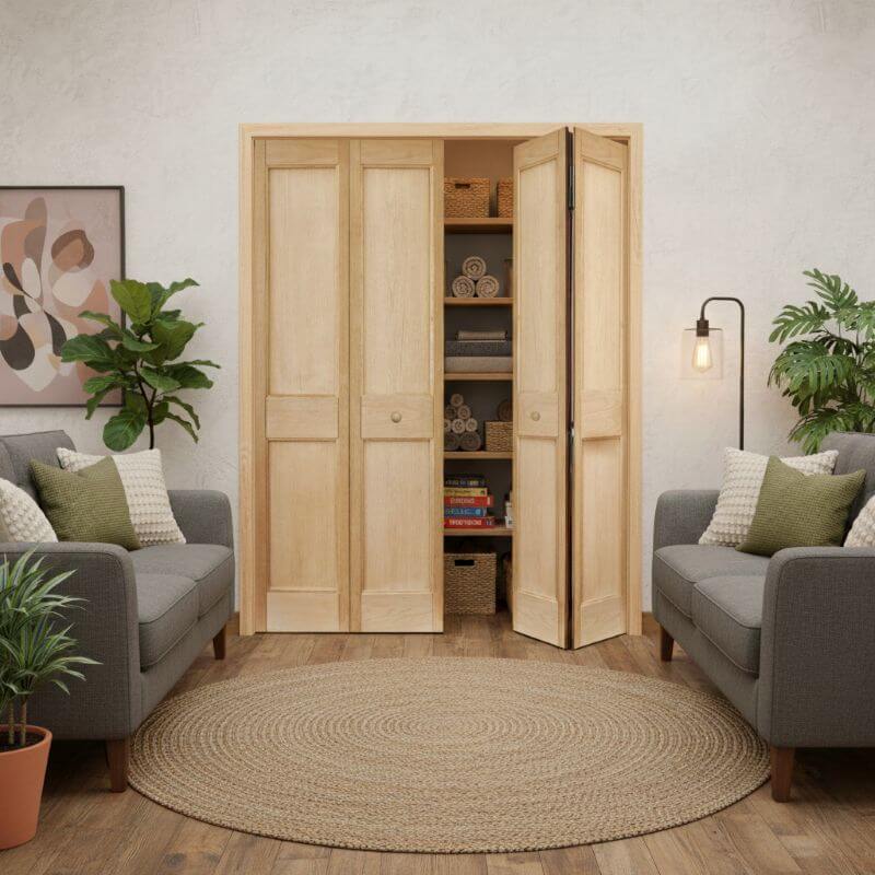 ジェルドウェン】 ホワイトオーク木製折戸 巾1813mm ノックダウン加工